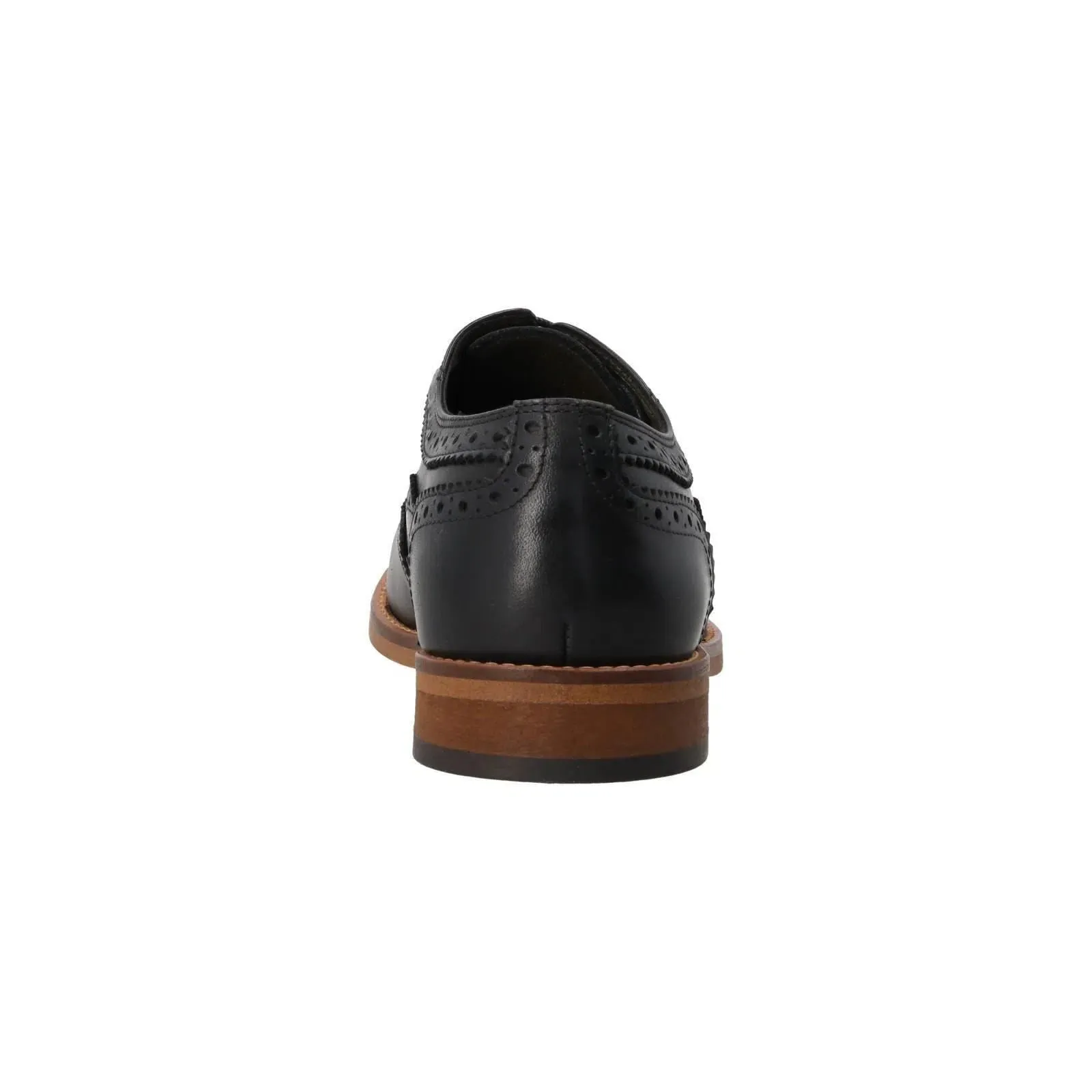 BARBOUR Isham Brogue Shoes Lace Up Black Leather