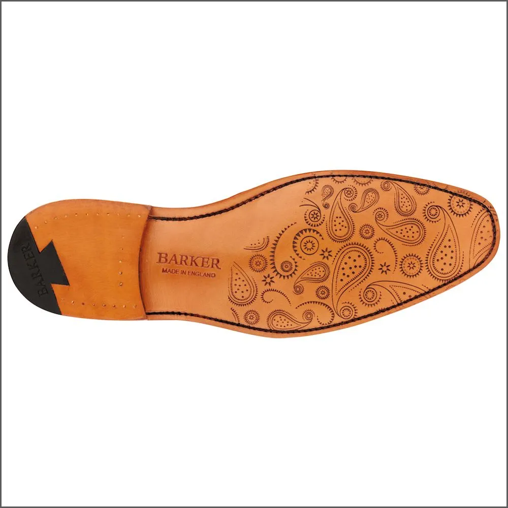 Barker Haig Cedar Calf With Blue Suede Derby Shoe@