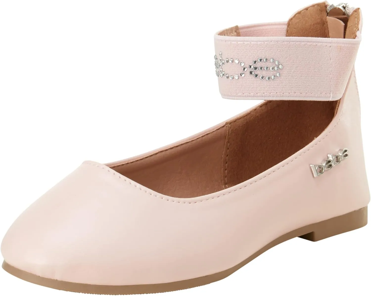 bebe Girls' Shoes - Ballet Flats with Rhinestone Studded Ankle Straps (Toddler/Girl)
