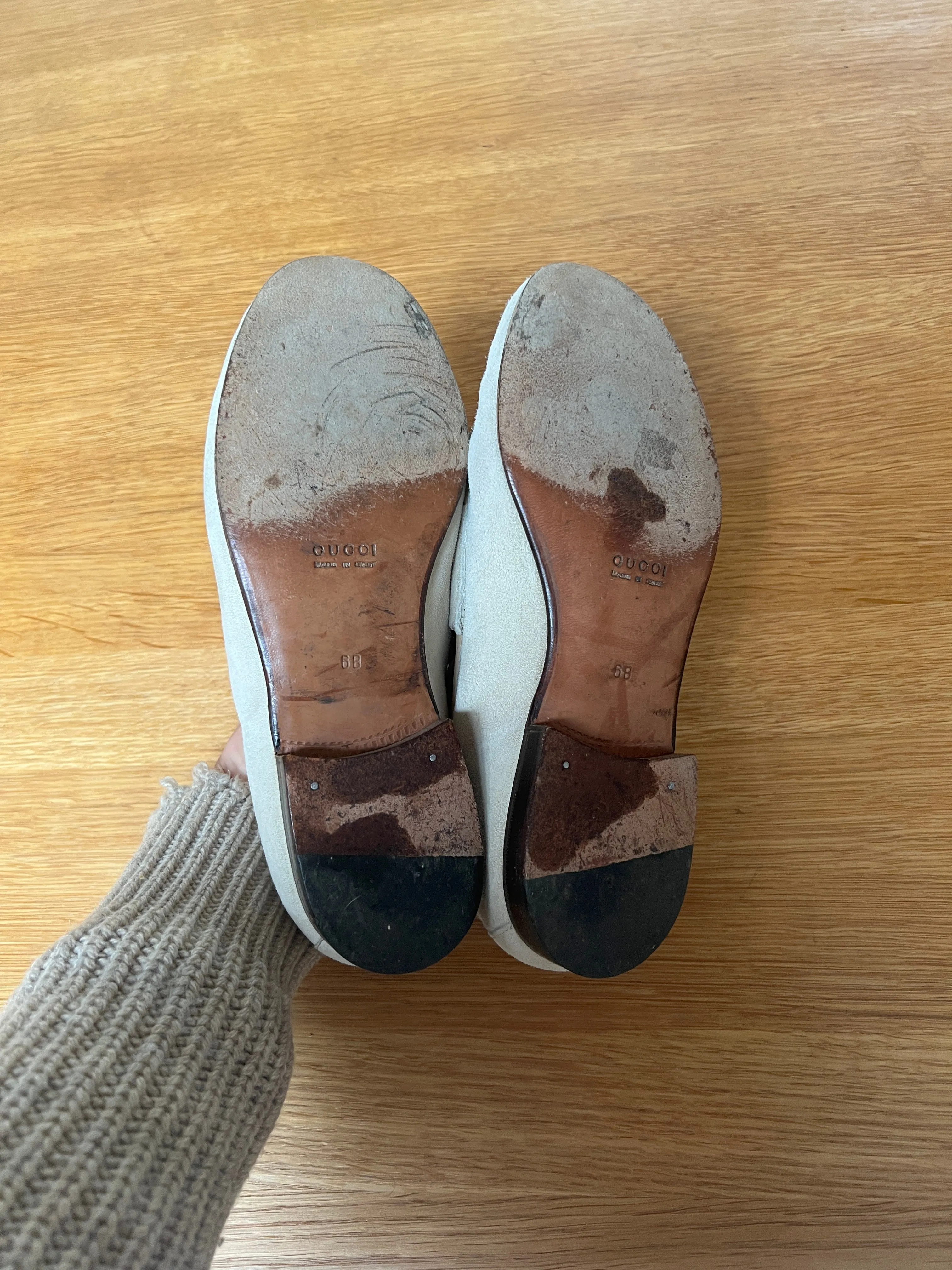 Beige Suede Loafers - 5.5