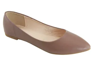 Bella Marie Angie-52 Taupe Classic Pointy Toe Ballet Slip On Flats