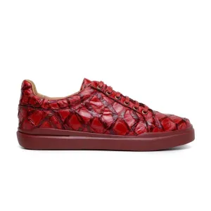 Belvedere Kingstone BR02 Men's Shoes Exotic Pirarucu Lace-Up Casual Sneaker (BV3186)