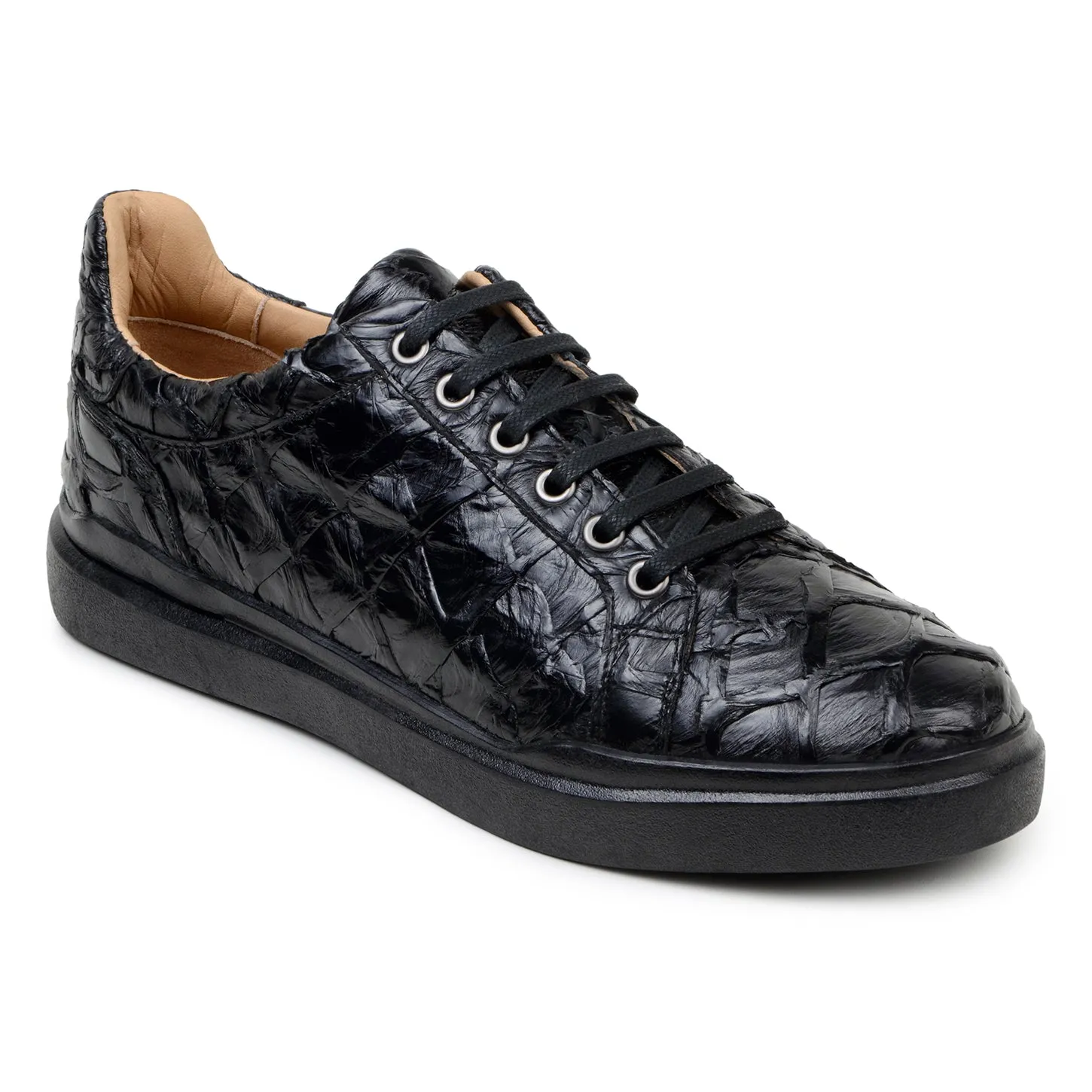 Belvedere Kingstone BR02 Men's Shoes Exotic Pirarucu Lace-Up Casual Sneaker (BV3186)