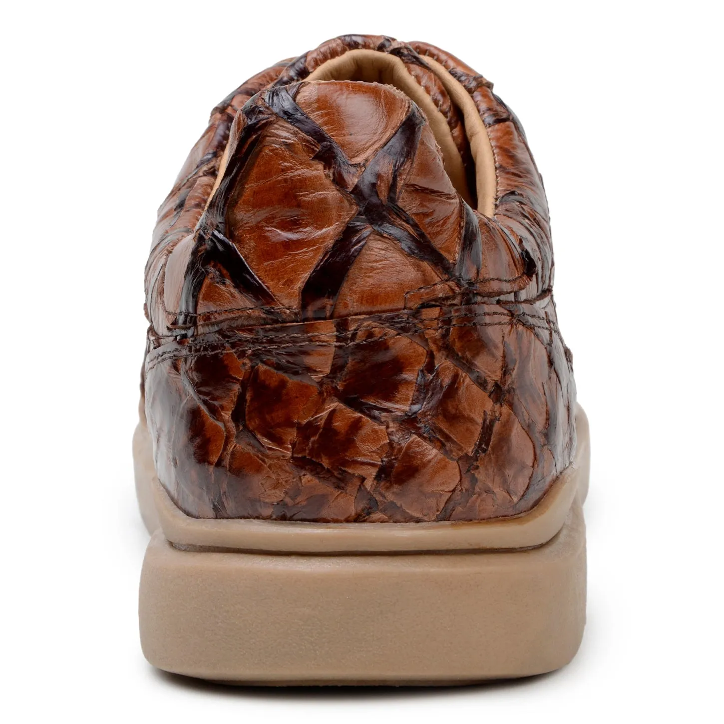 Belvedere Kingstone BR02 Men's Shoes Exotic Pirarucu Lace-Up Casual Sneaker (BV3186)