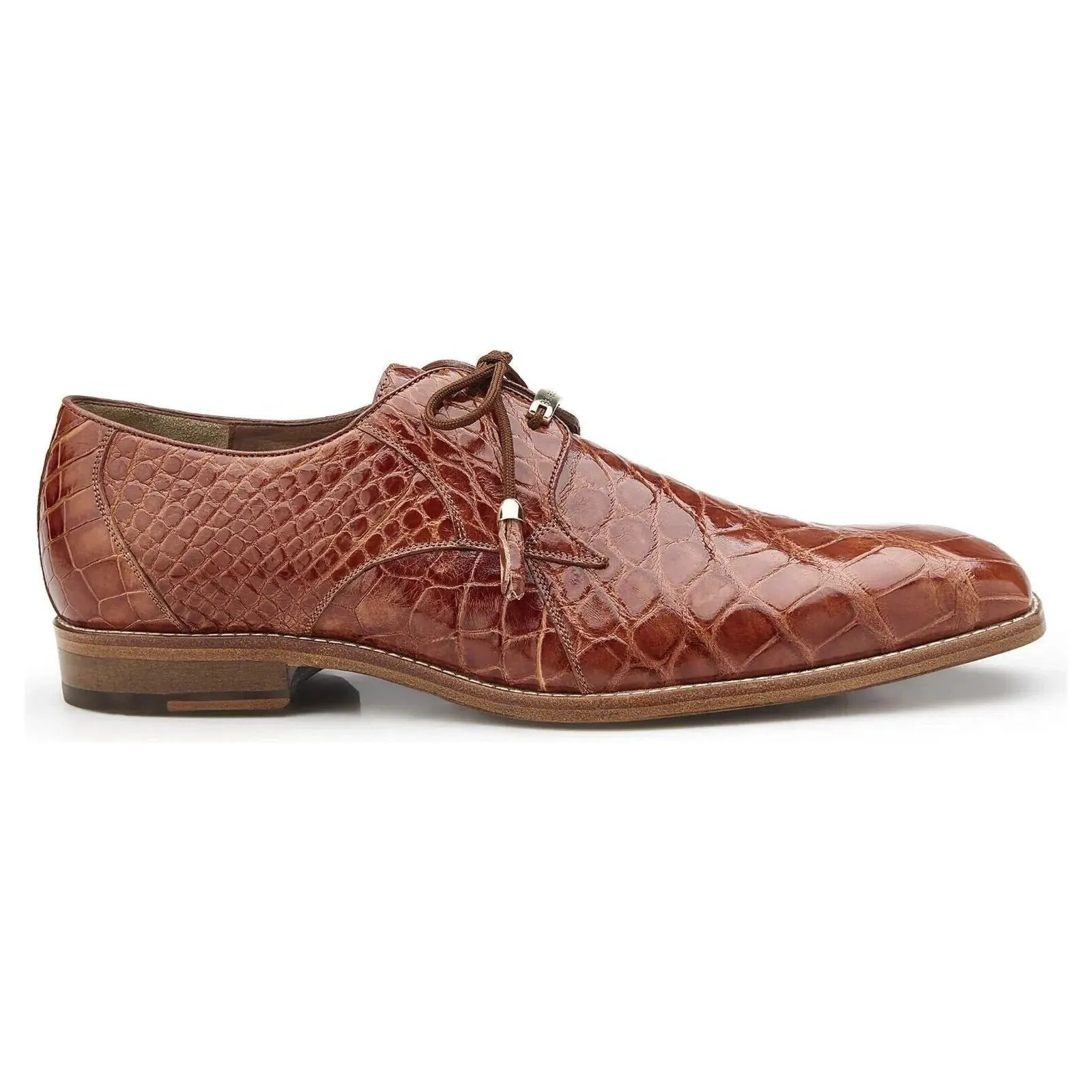 Belvedere Men's Shoes Lago Genuine Alligator Plain Toe Tassel Cognac  14010
