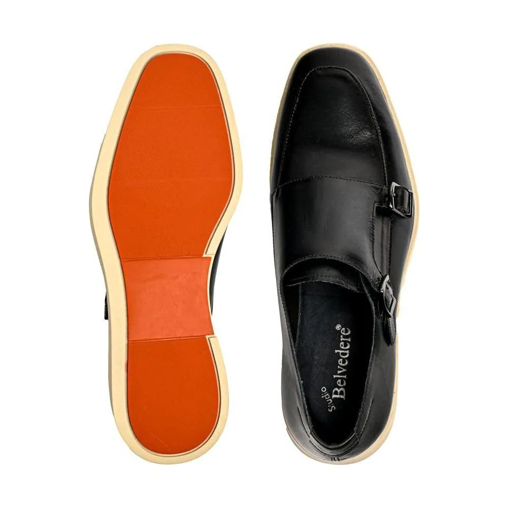 Belvedere Studio Men's Walking Leather Shoes Marcio Navy