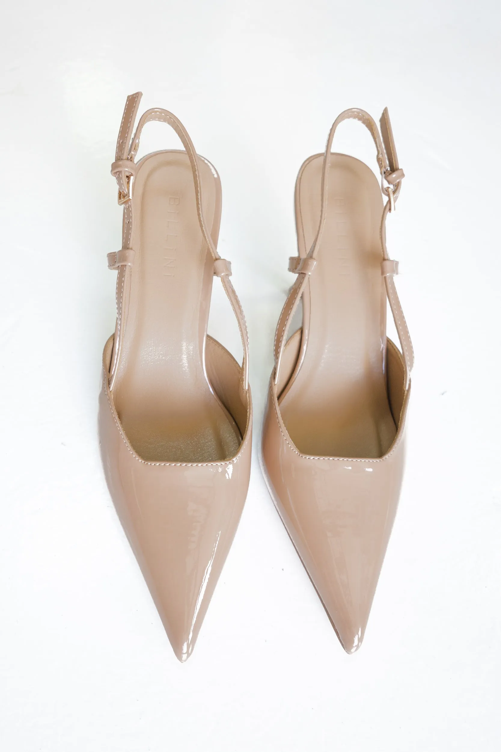 Billini Isabel Patent Slingback Kitten Heels