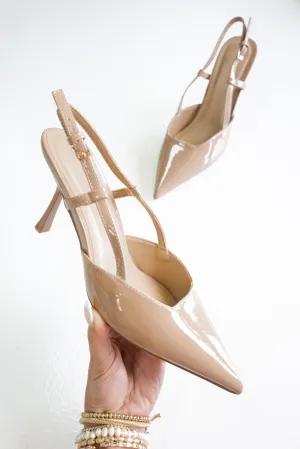 Billini Isabel Patent Slingback Kitten Heels