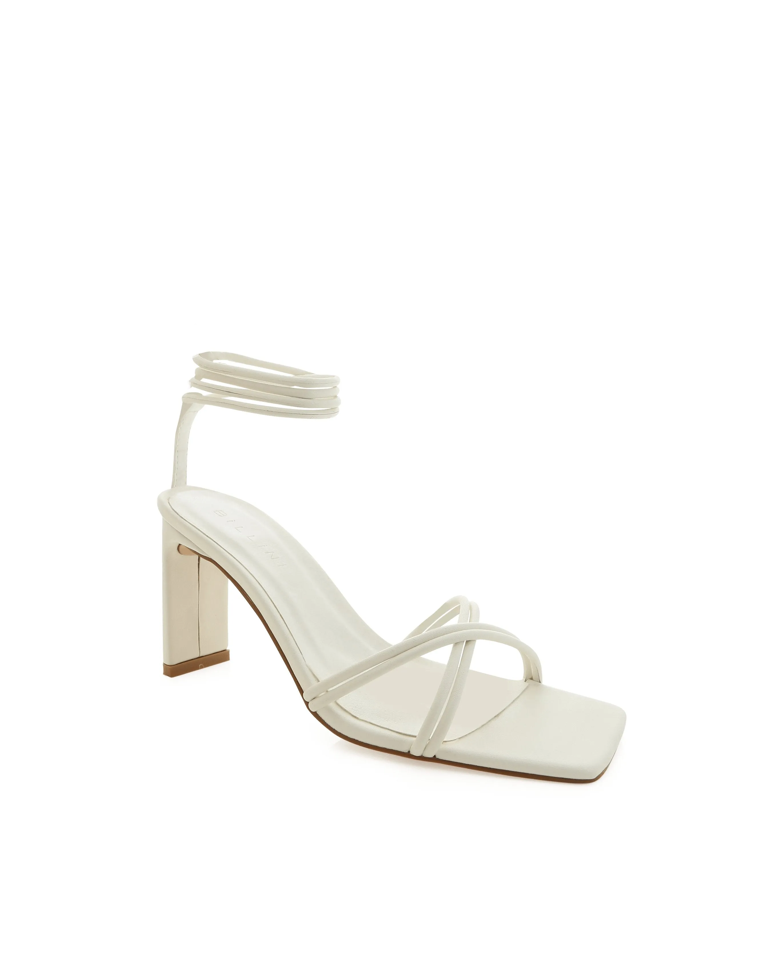 Billini Katrina Lace Up Strappy Heels - White