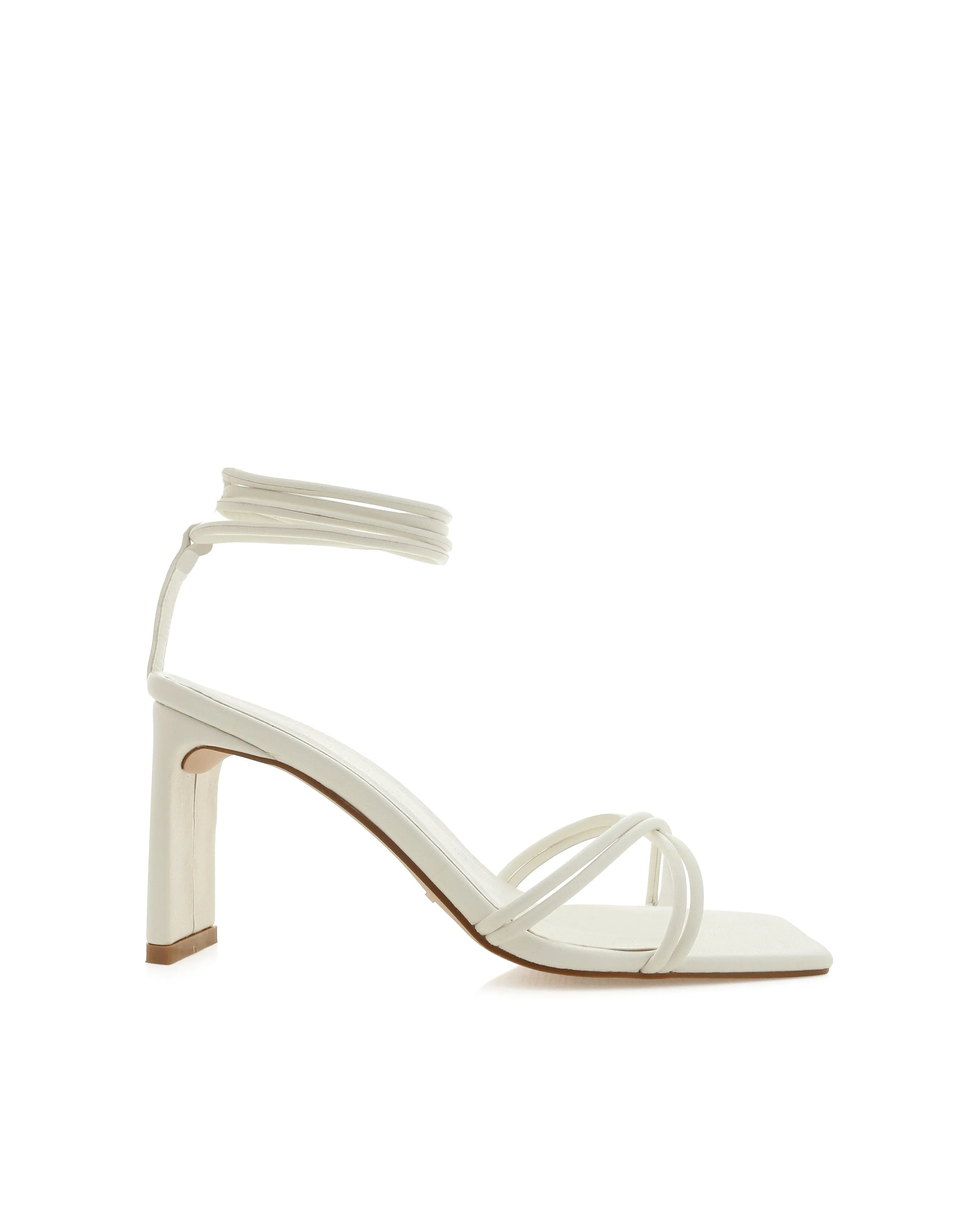 Billini Katrina Lace Up Strappy Heels - White