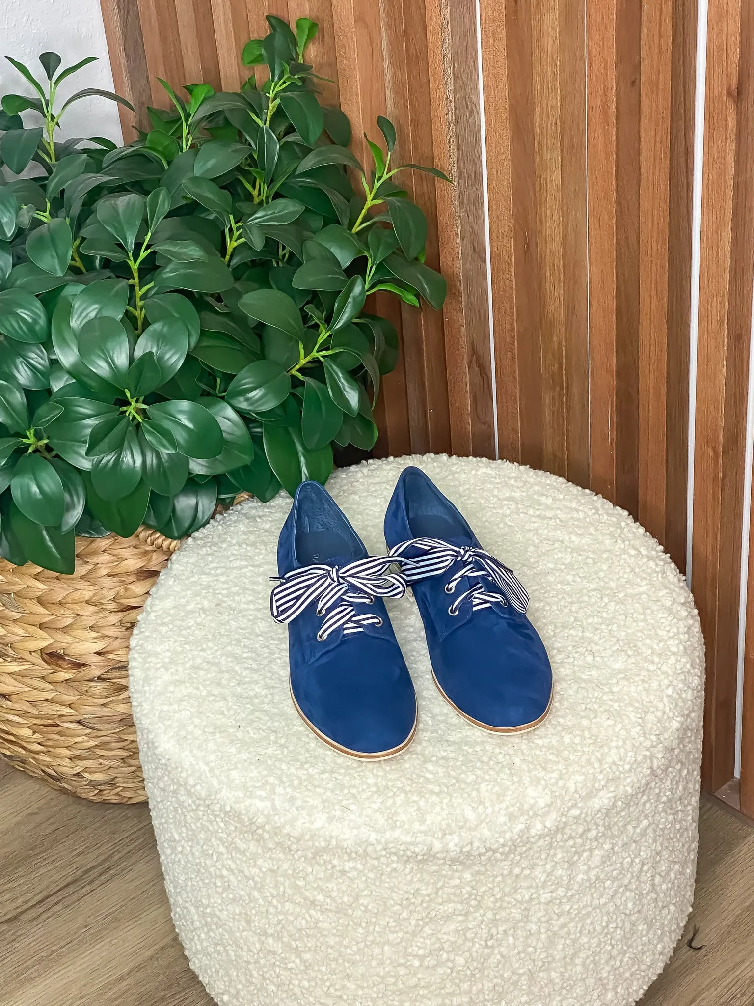 Bipka Navy Suede Lace Up Shoes