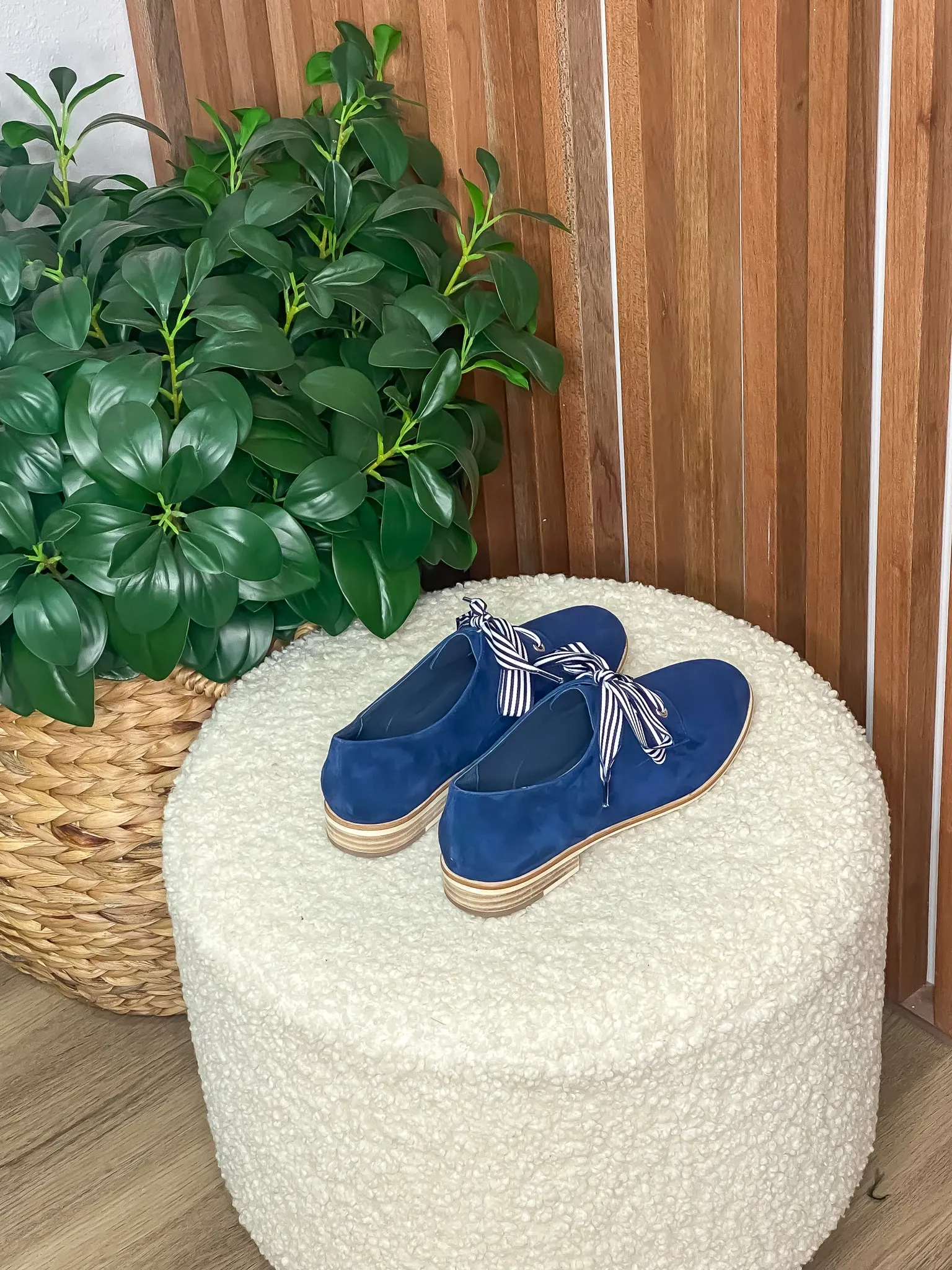 Bipka Navy Suede Lace Up Shoes