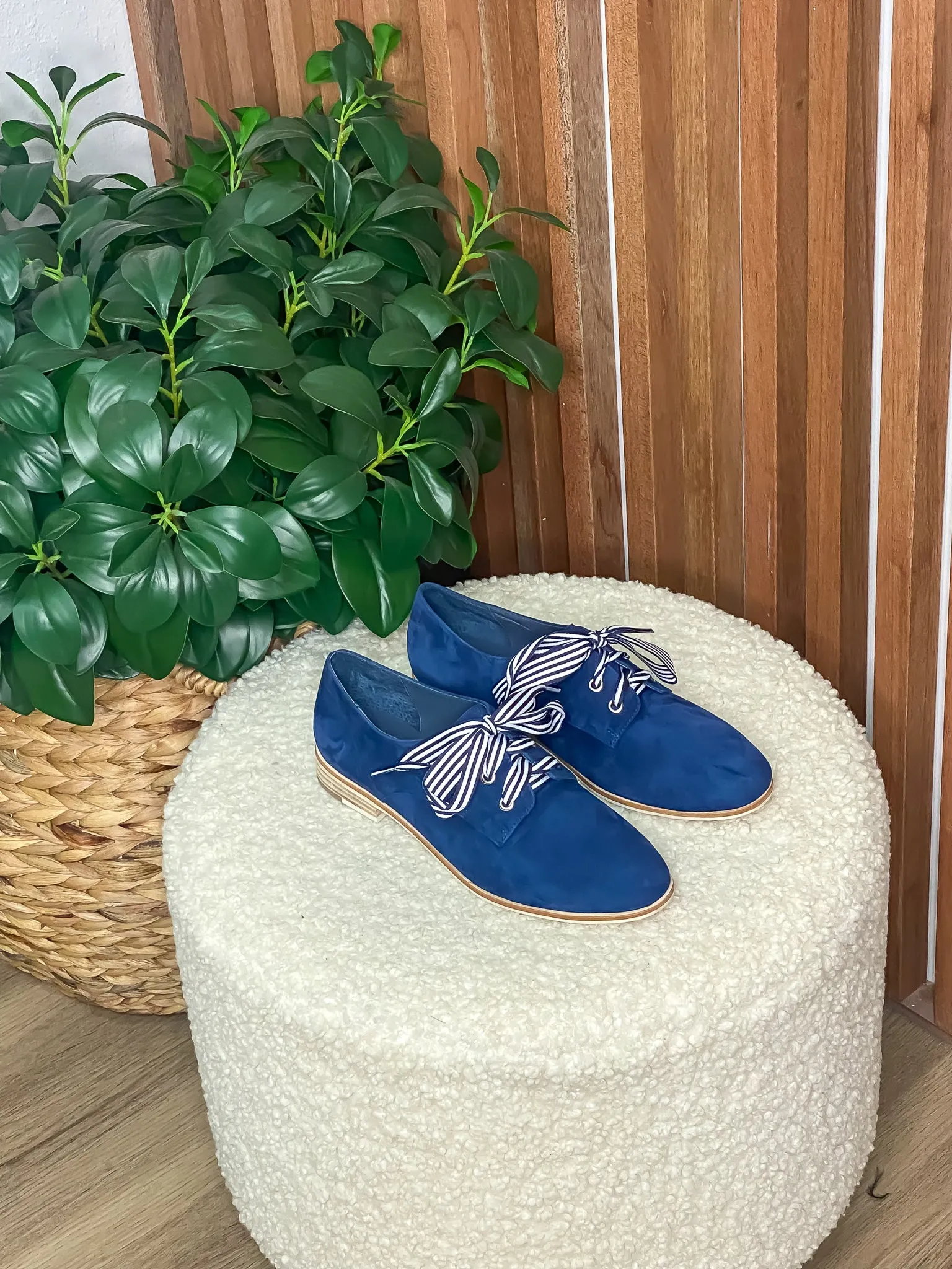 Bipka Navy Suede Lace Up Shoes