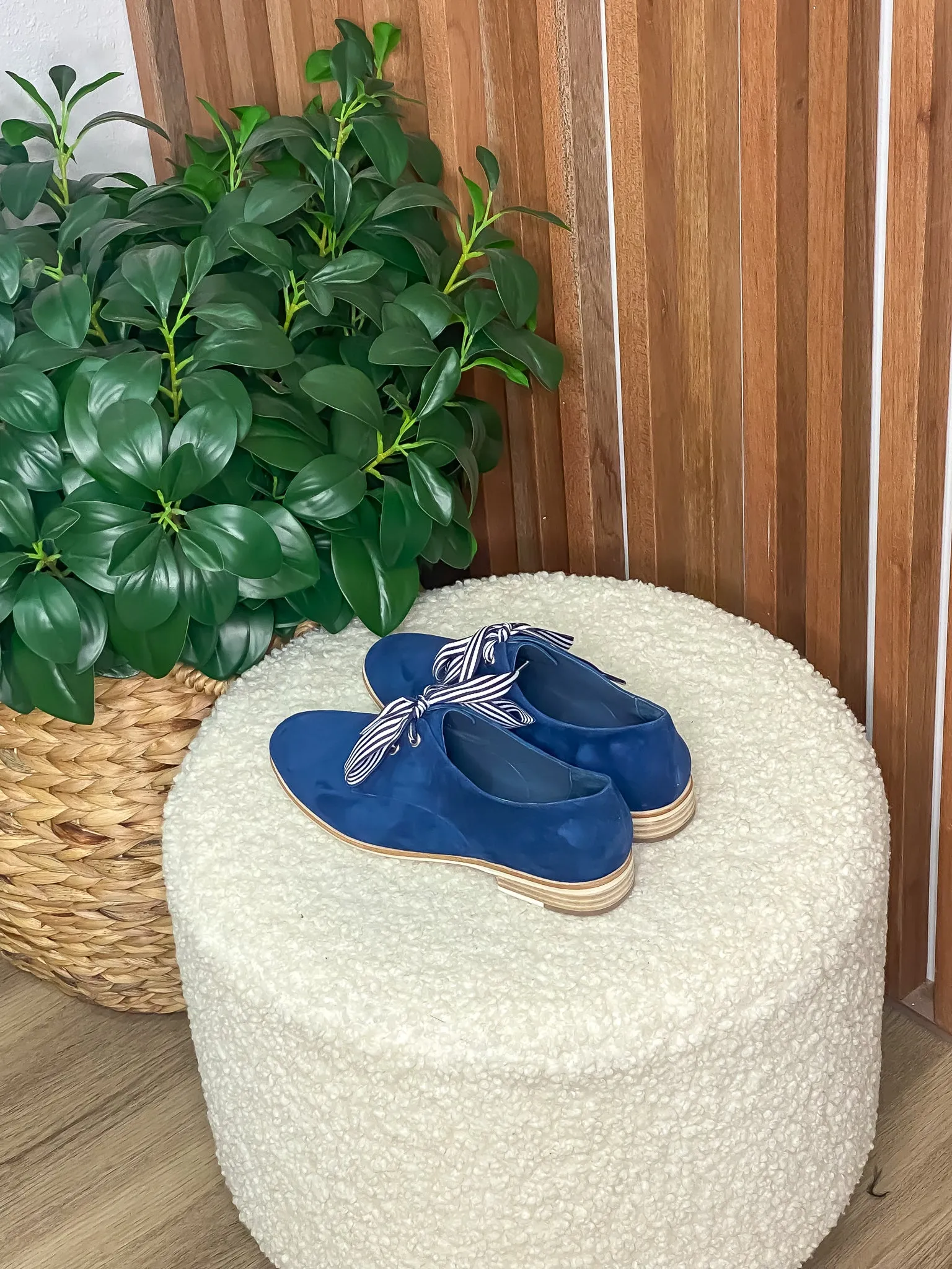 Bipka Navy Suede Lace Up Shoes