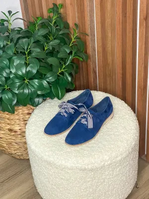 Bipka Navy Suede Lace Up Shoes