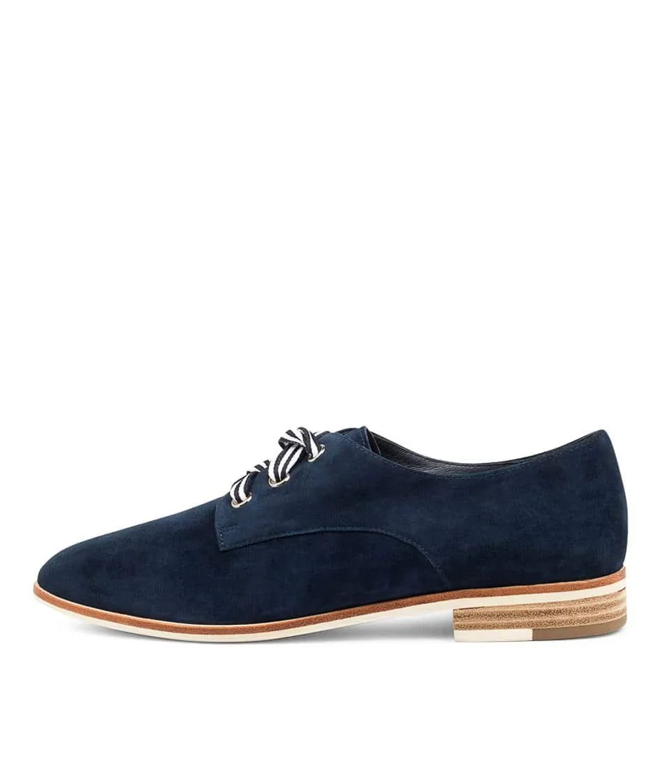 Bipka Navy Suede Lace Up Shoes