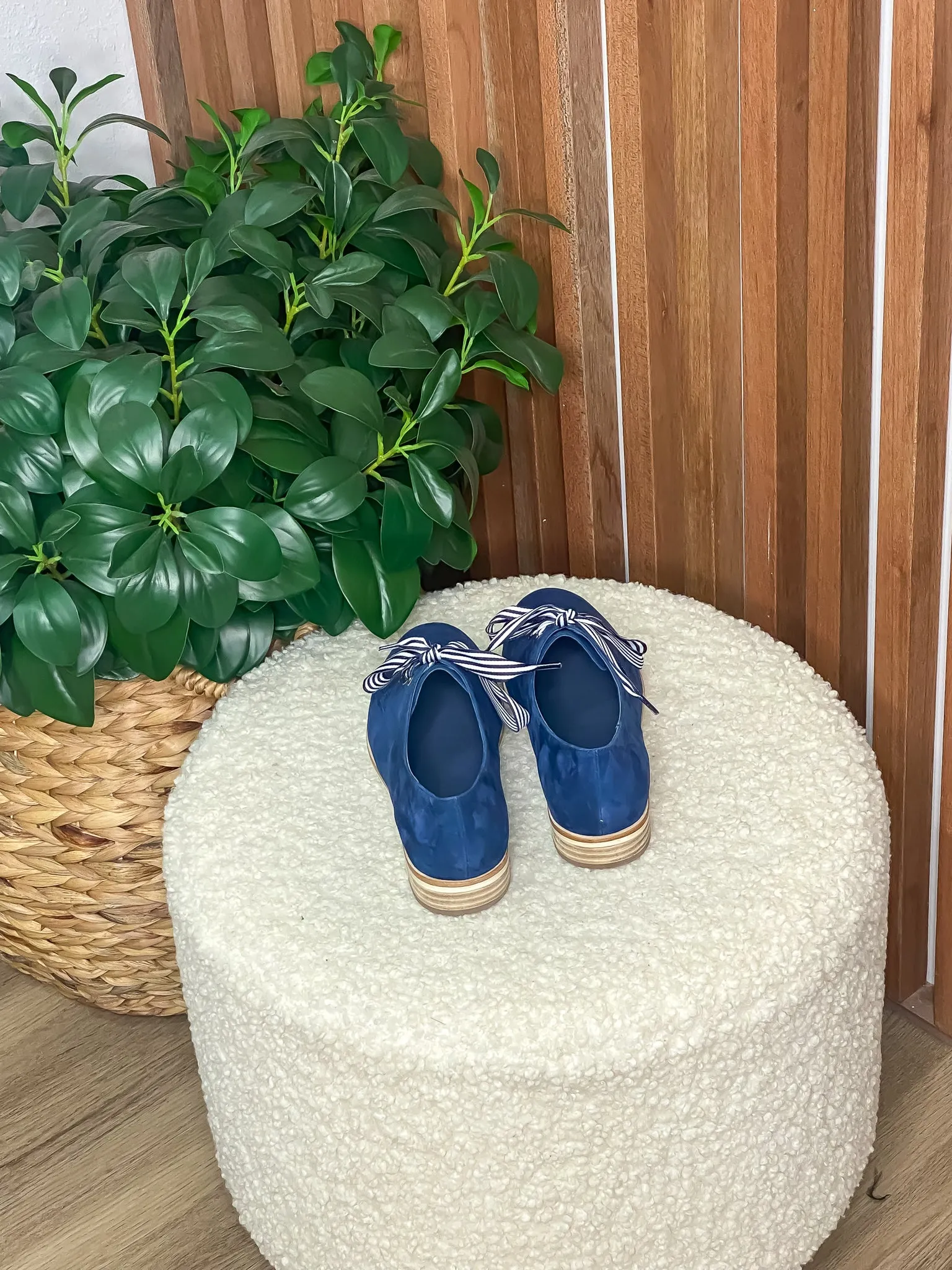 Bipka Navy Suede Lace Up Shoes
