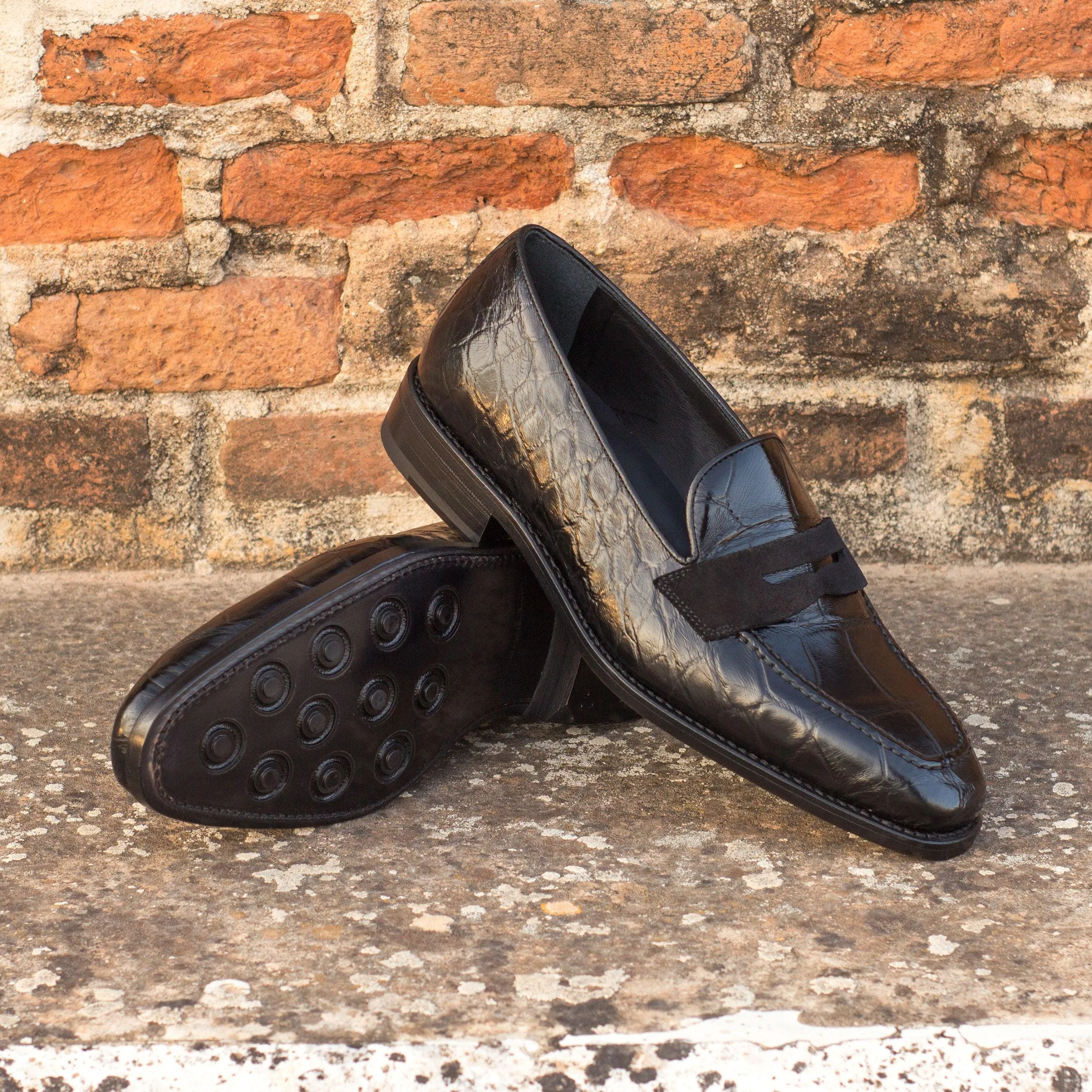 Black Alligator Penny Loafer