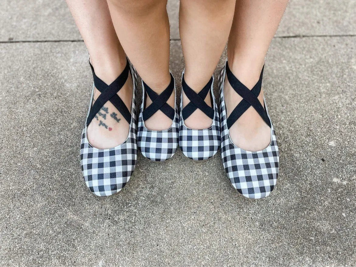 Black & White Buffalo Plaid Ballet Flats