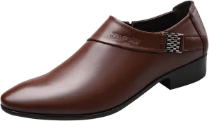 Black Dress Shoes Men Oxford Shoes for Men Black Dress Shoes Slip On Brown British Business Shoe Pointed Toe Formal Leather Shoes