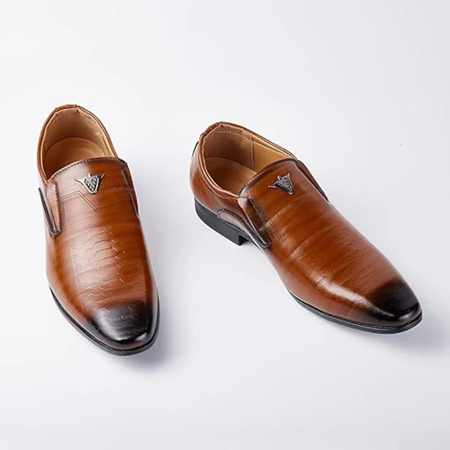 Black Dress Shoes Men Slip On Black British Business Shoe Pointed Toe Formal Leather Shoes Wedding Shoes for A Suit Modern Dress Shoes