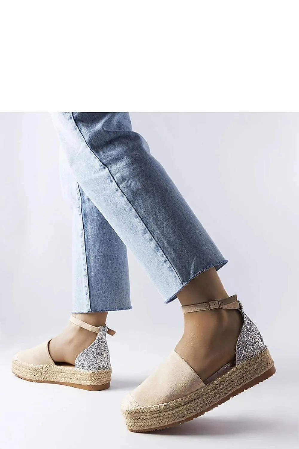 Black espadrilles with a glitter insert