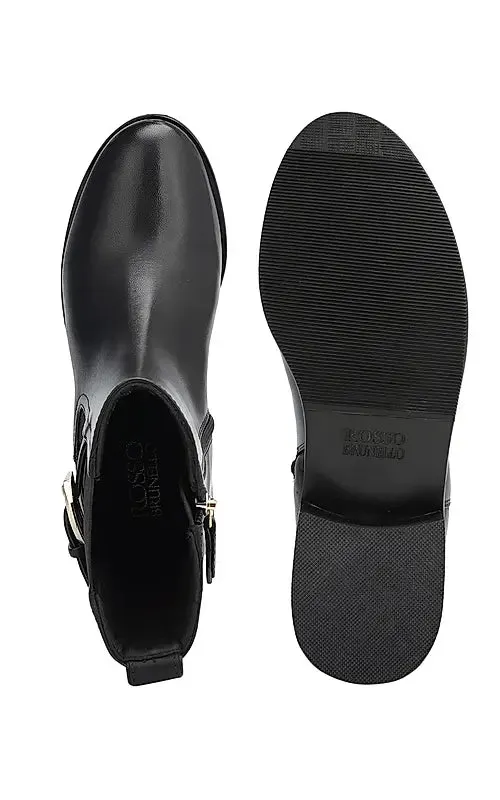 Black Leather Ankle Boots