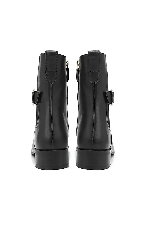 Black Leather Ankle Boots