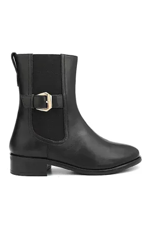 Black Leather Ankle Boots