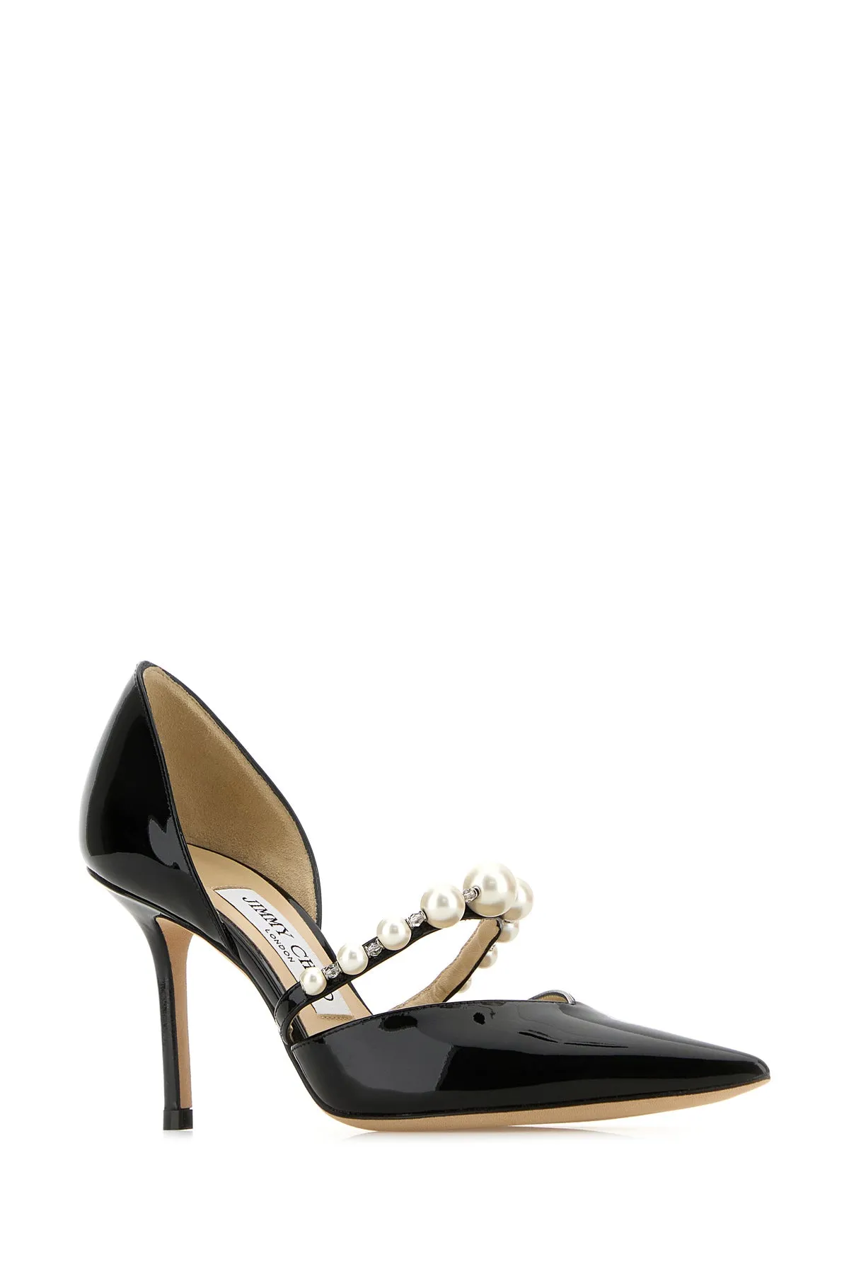 Black leather Aurelie 85 pumps
