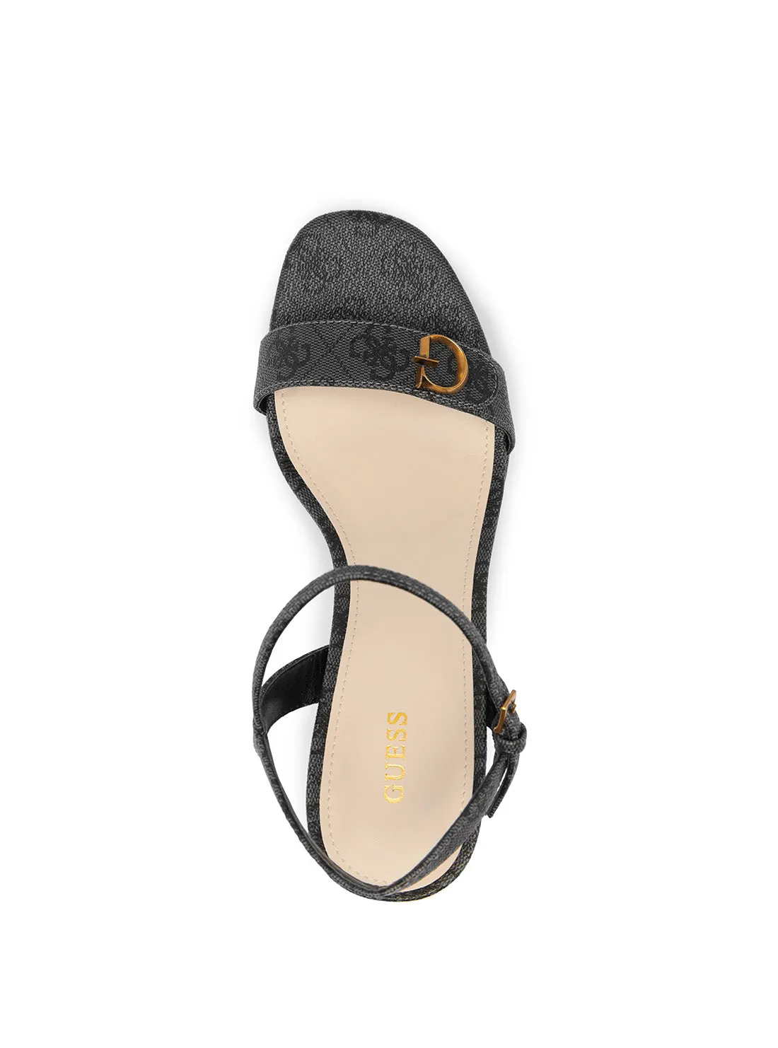 Black Logo Sherrill Platform Sandal Heels