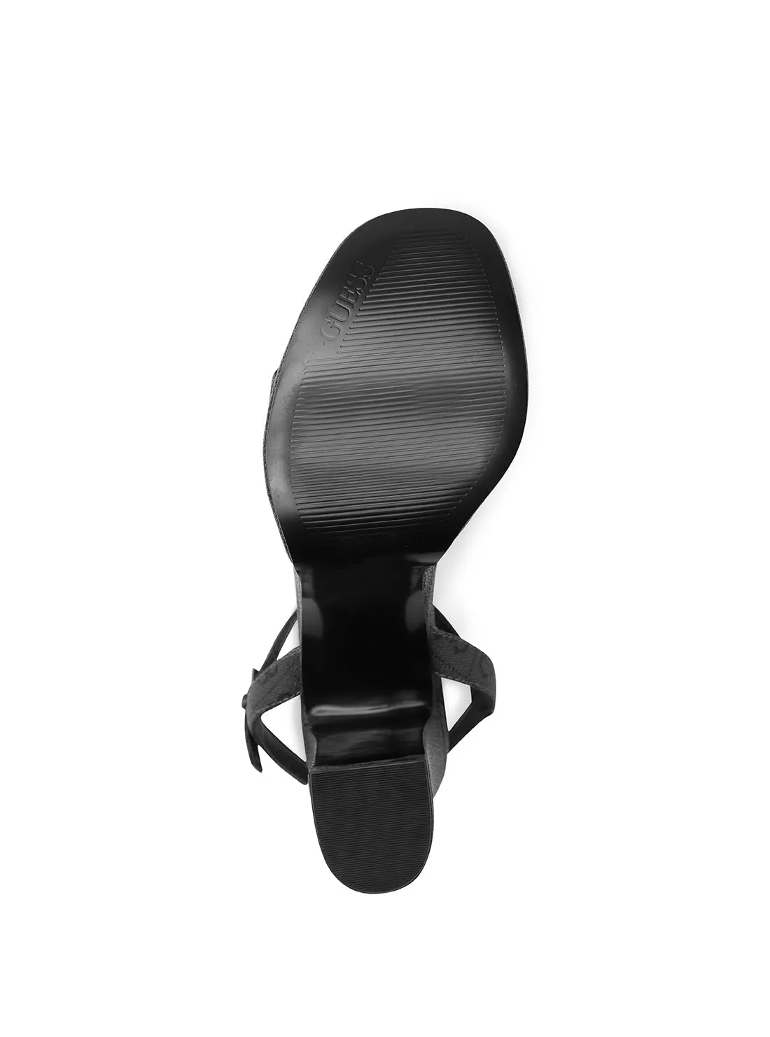 Black Logo Sherrill Platform Sandal Heels