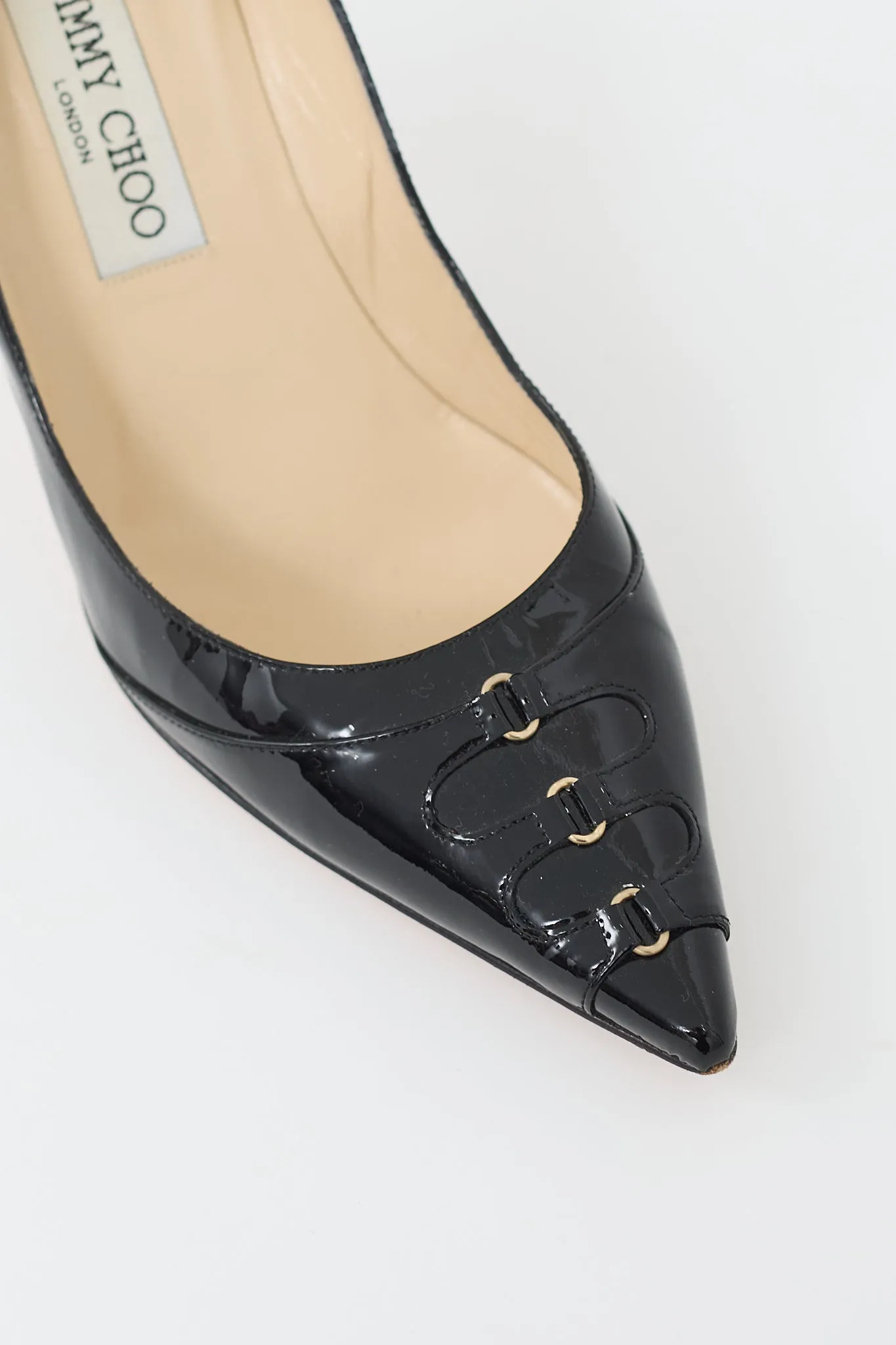 Black Patent Leather & Buckle Pump