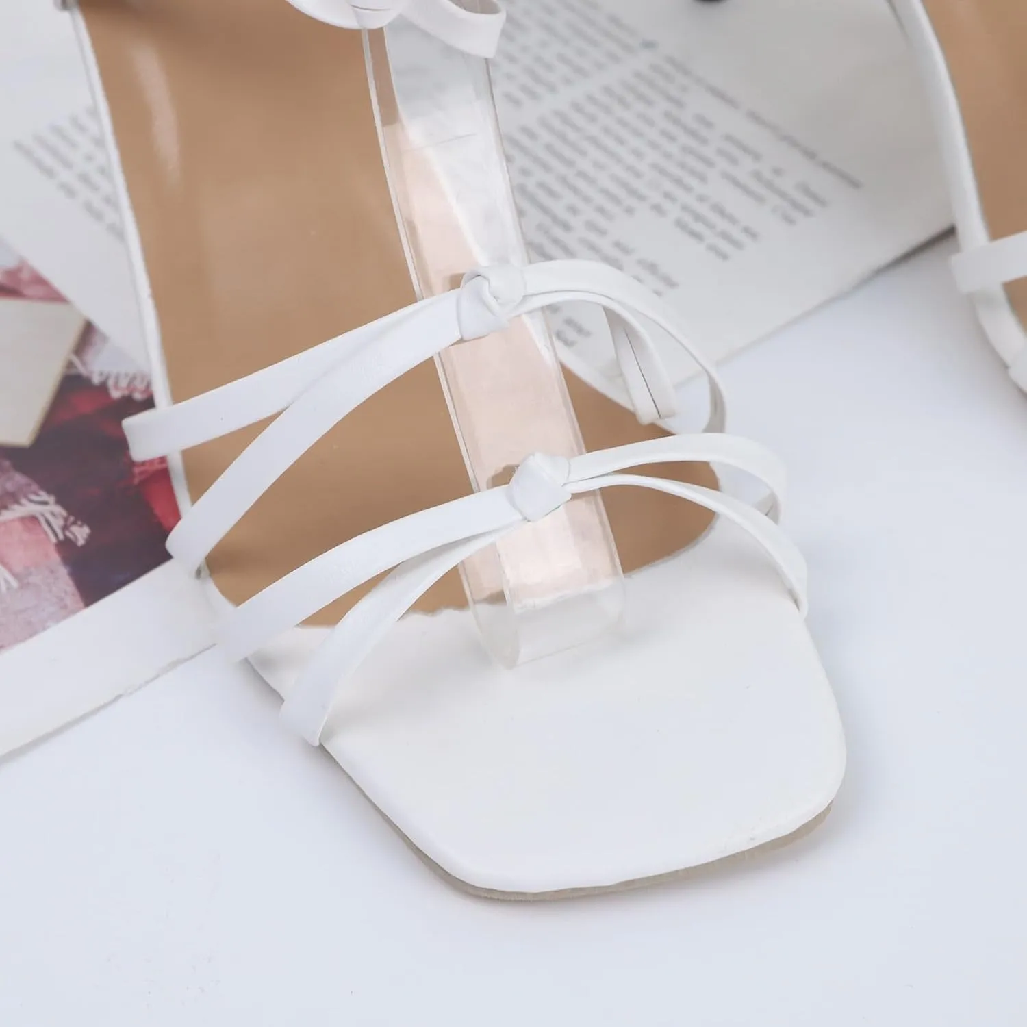 Block Heels Open Toe Ankle Strap Stylish Heeled Sandals Comfortable Black Heels Women's Lace Up Heeled Sandals
