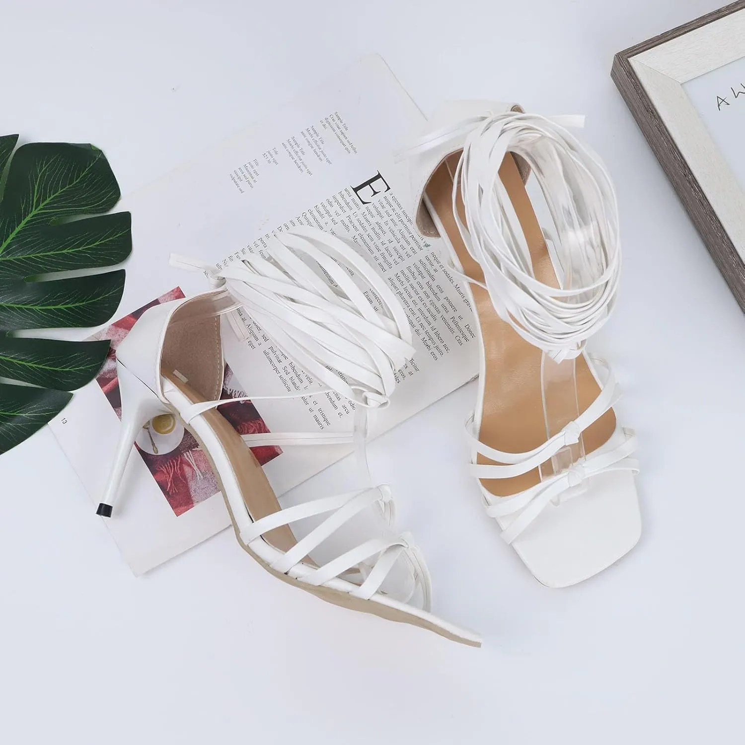 Block Heels Open Toe Ankle Strap Stylish Heeled Sandals Comfortable Black Heels Women's Lace Up Heeled Sandals