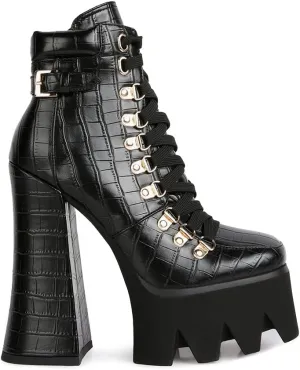 Boogie High Platform Lace Up Boots