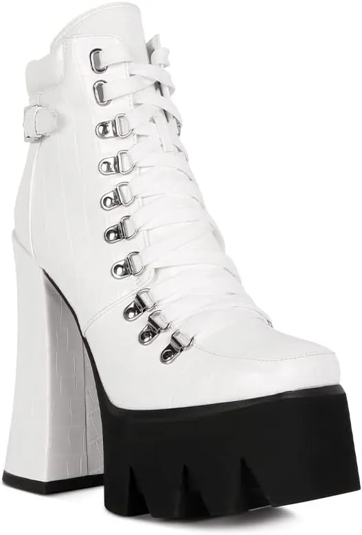 Boogie High Platform Lace Up Boots