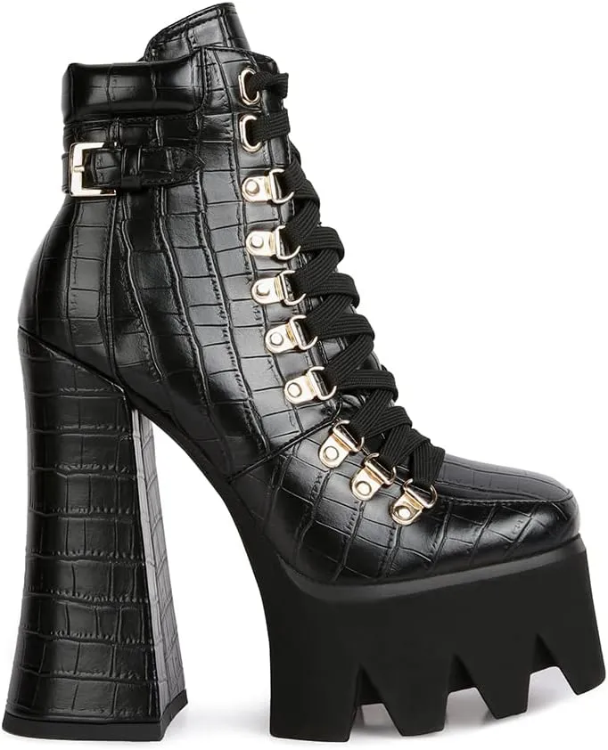 Boogie High Platform Lace Up Boots