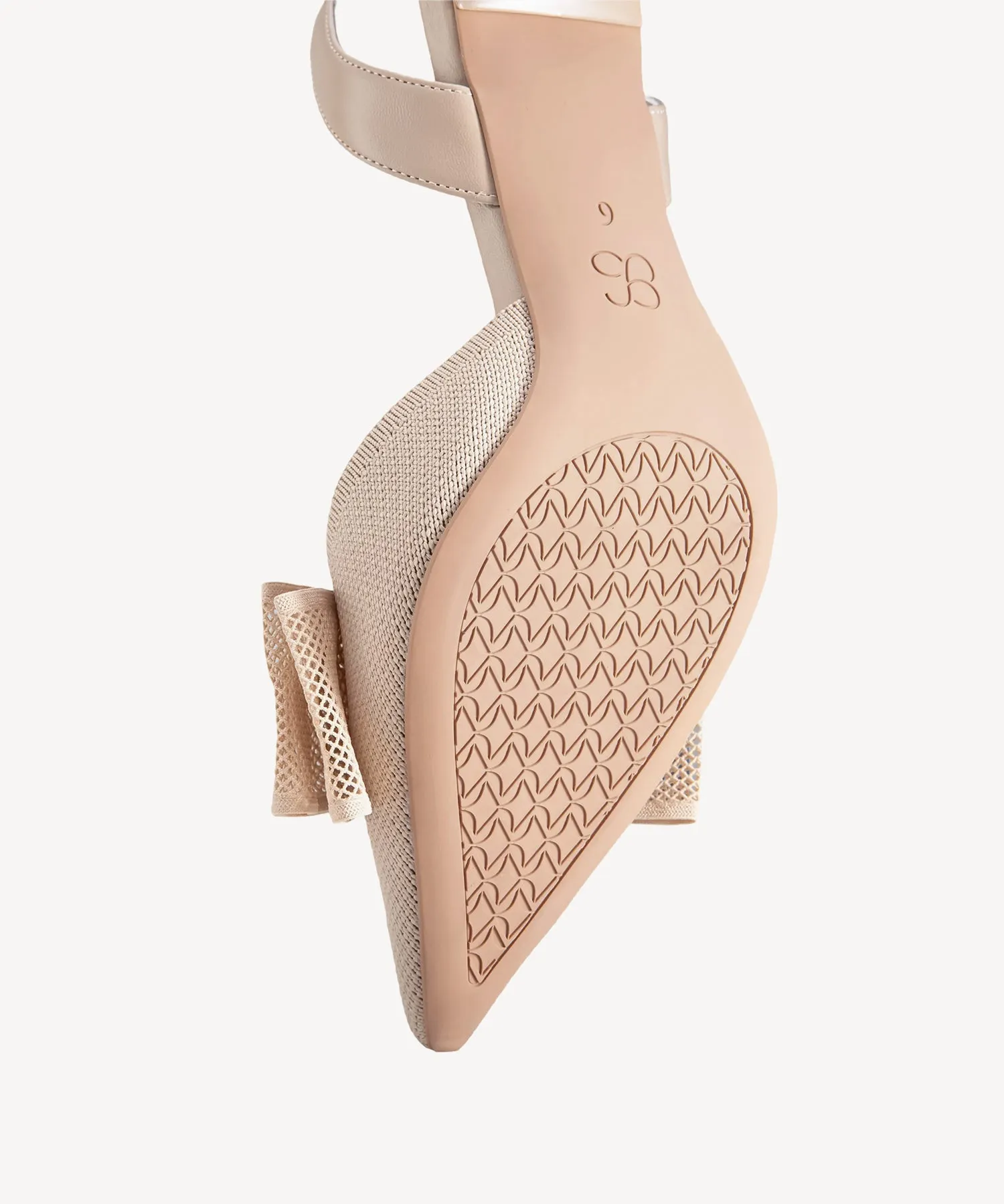 Bowtention Lace Pointed Toe Heeled Slingback