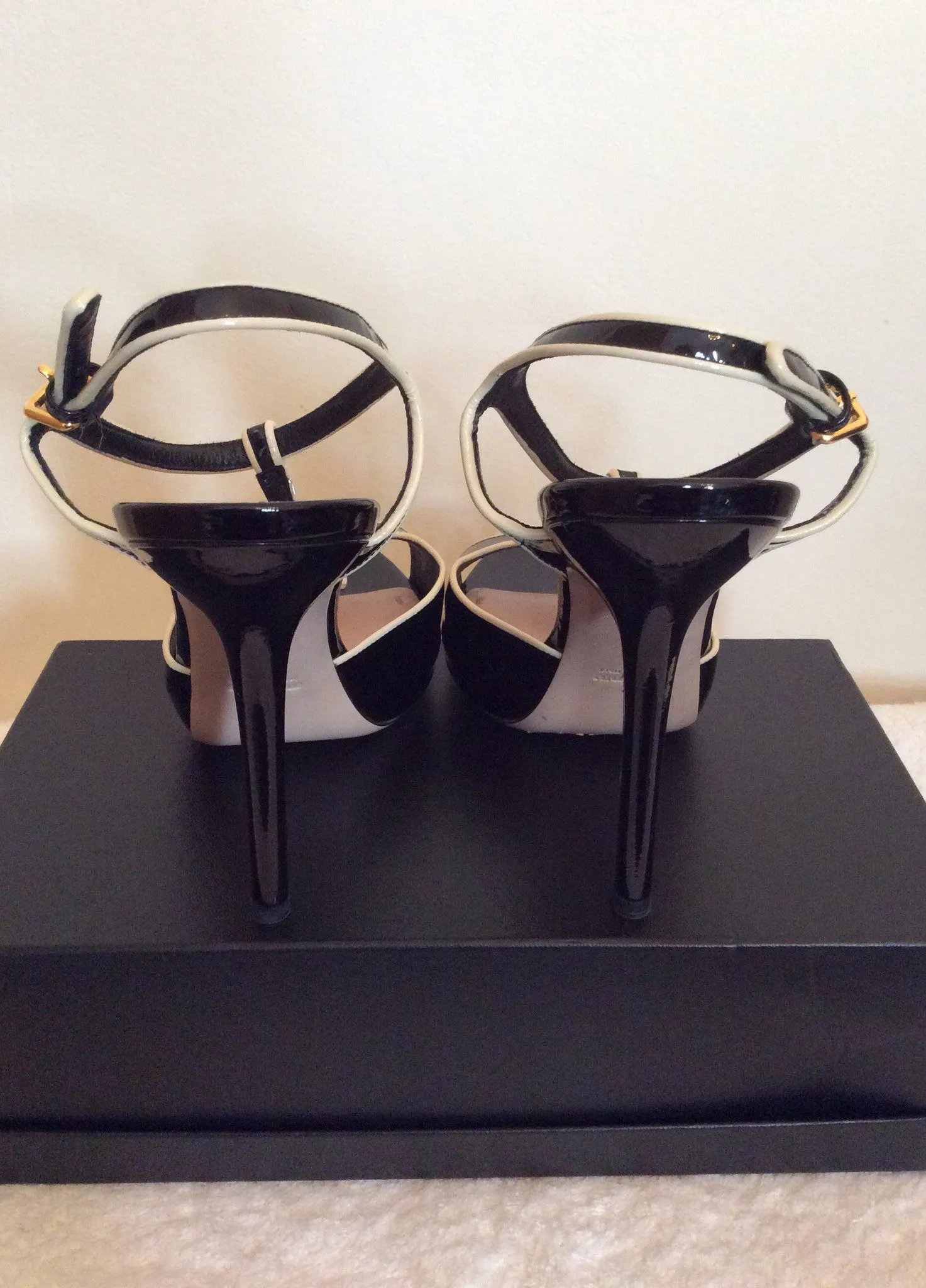 Brand New Miu Miu Black Patent Leather Heels Size 7.5/41