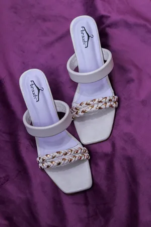 Brauch Women's Lavender Golden Strap Prism Block Heel