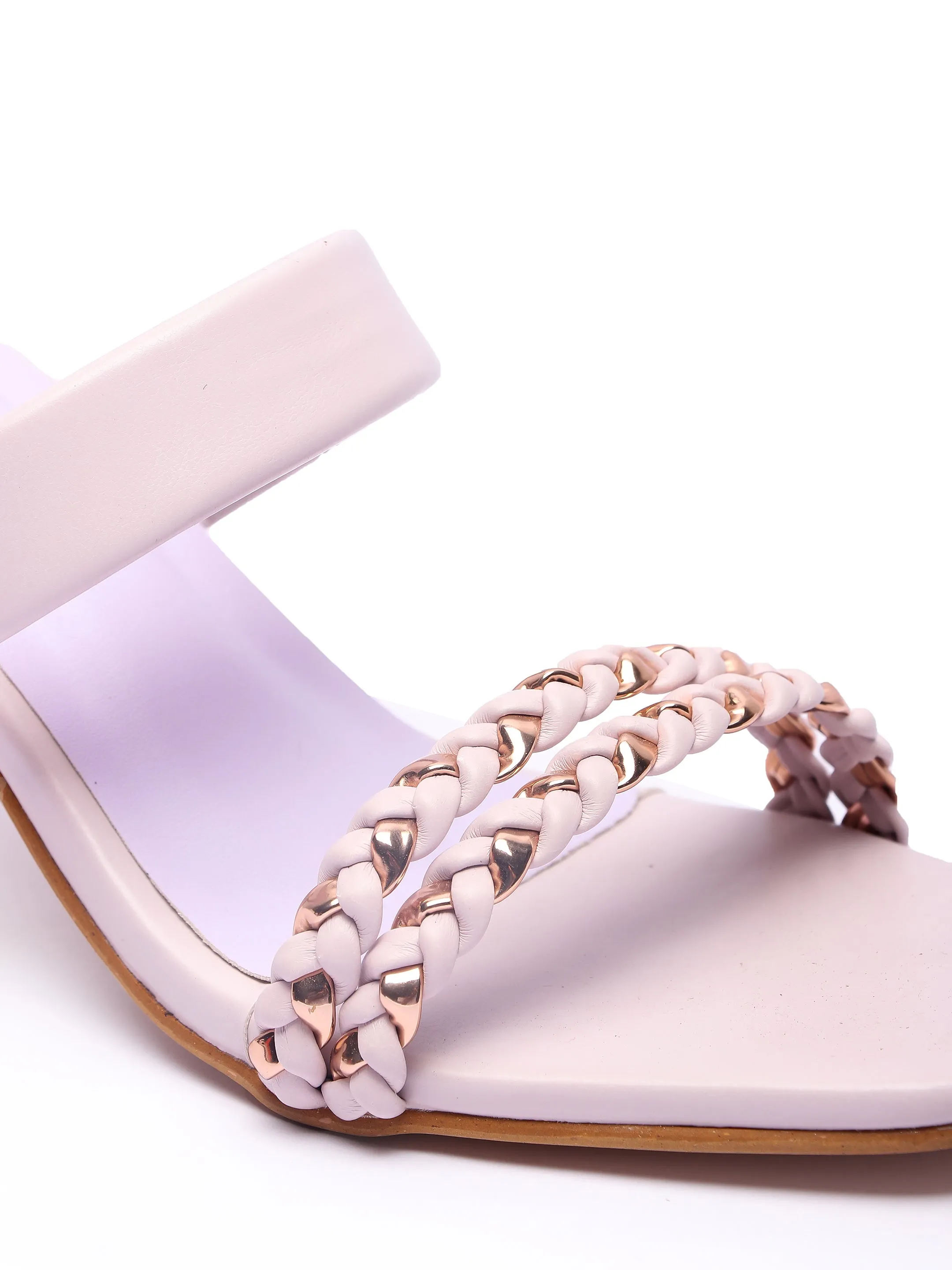 Brauch Women's Lavender Golden Strap Prism Block Heel