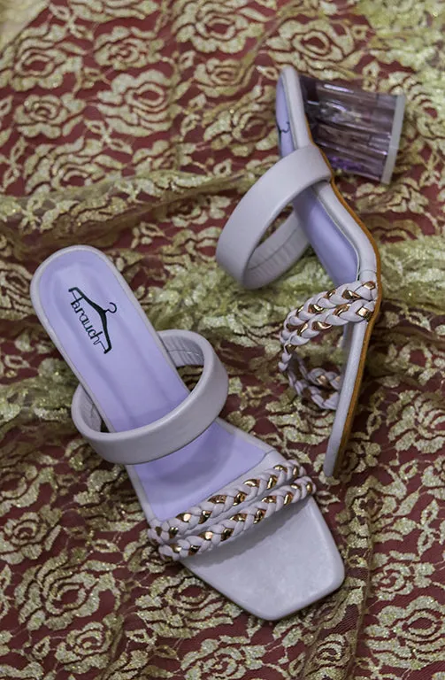 Brauch Women's Lavender Golden Strap Prism Block Heel