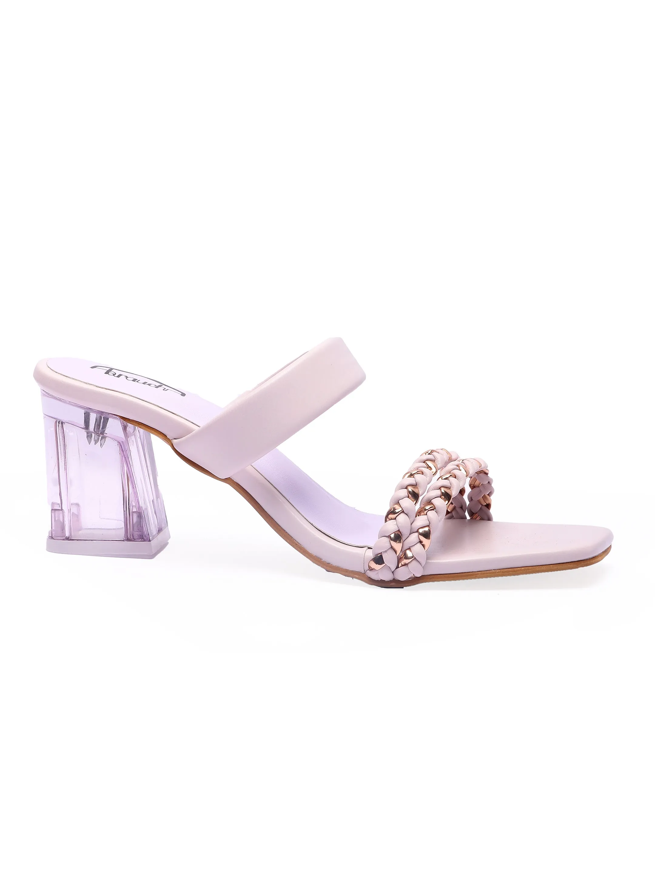 Brauch Women's Lavender Golden Strap Prism Block Heel