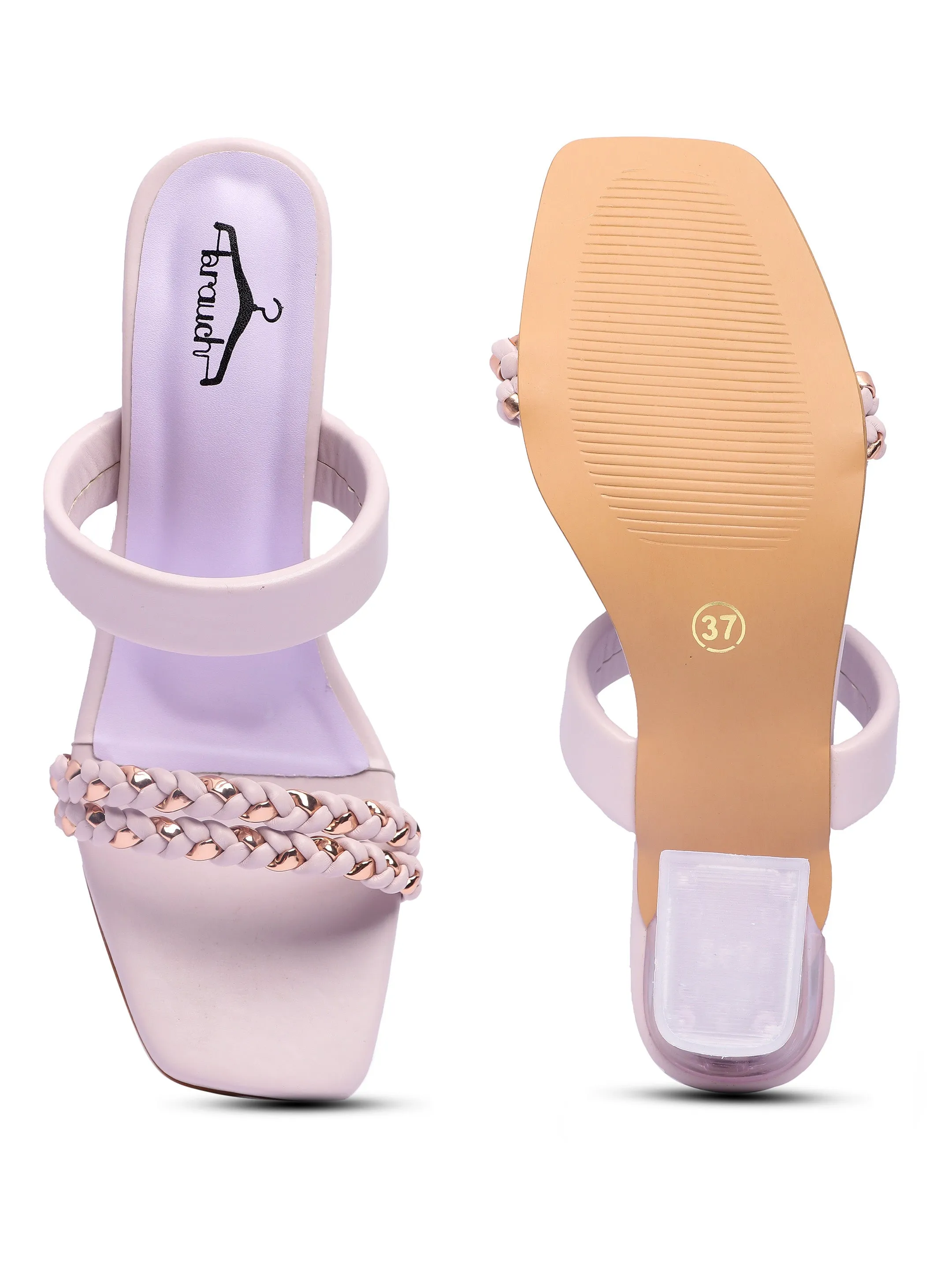 Brauch Women's Lavender Golden Strap Prism Block Heel