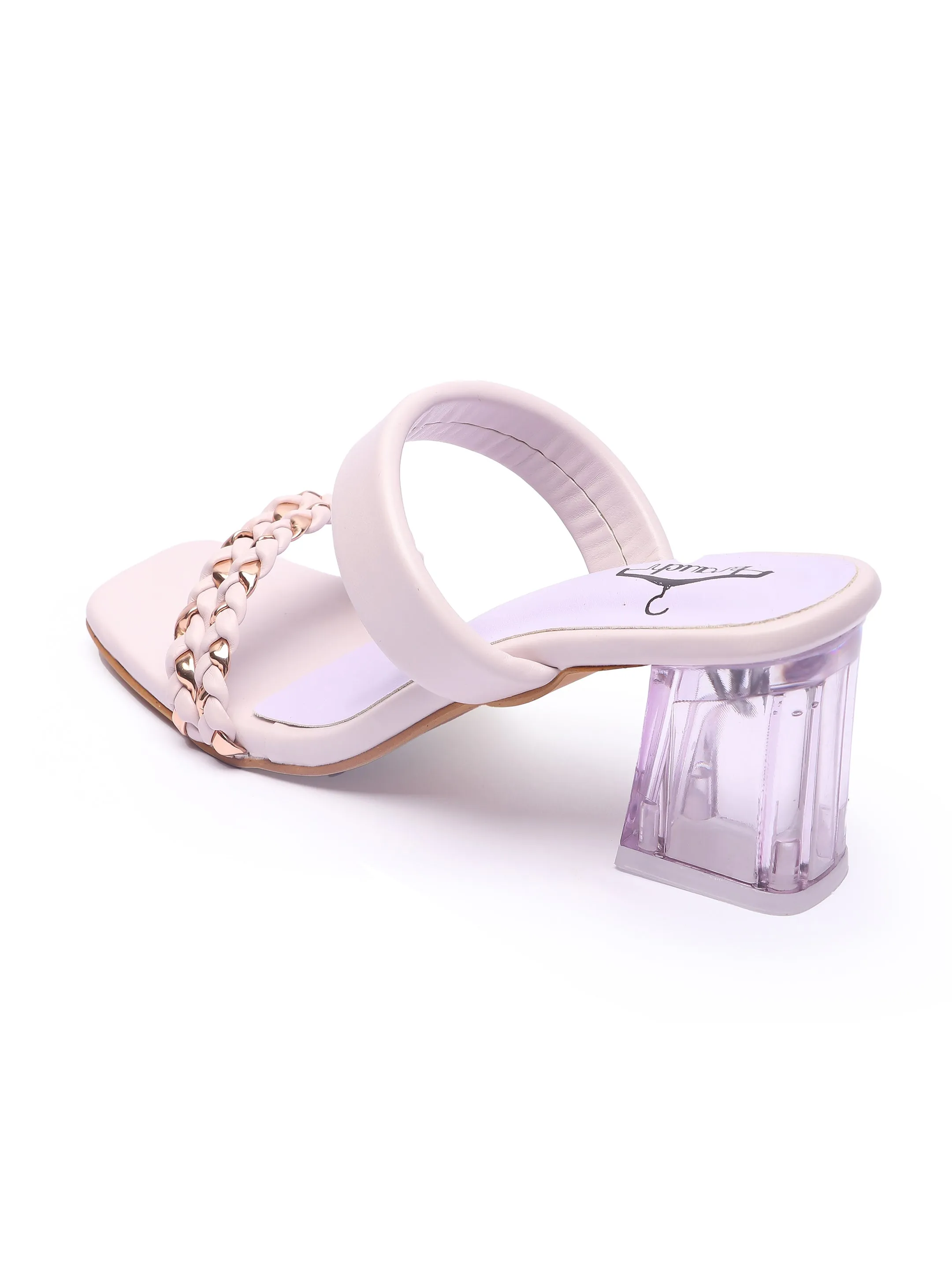 Brauch Women's Lavender Golden Strap Prism Block Heel