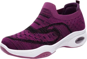 Breathable Slip on Sneakers for Women Breathable Zero Drop Adjustable Barefoot Shoes Lightweight Elderly Shoe