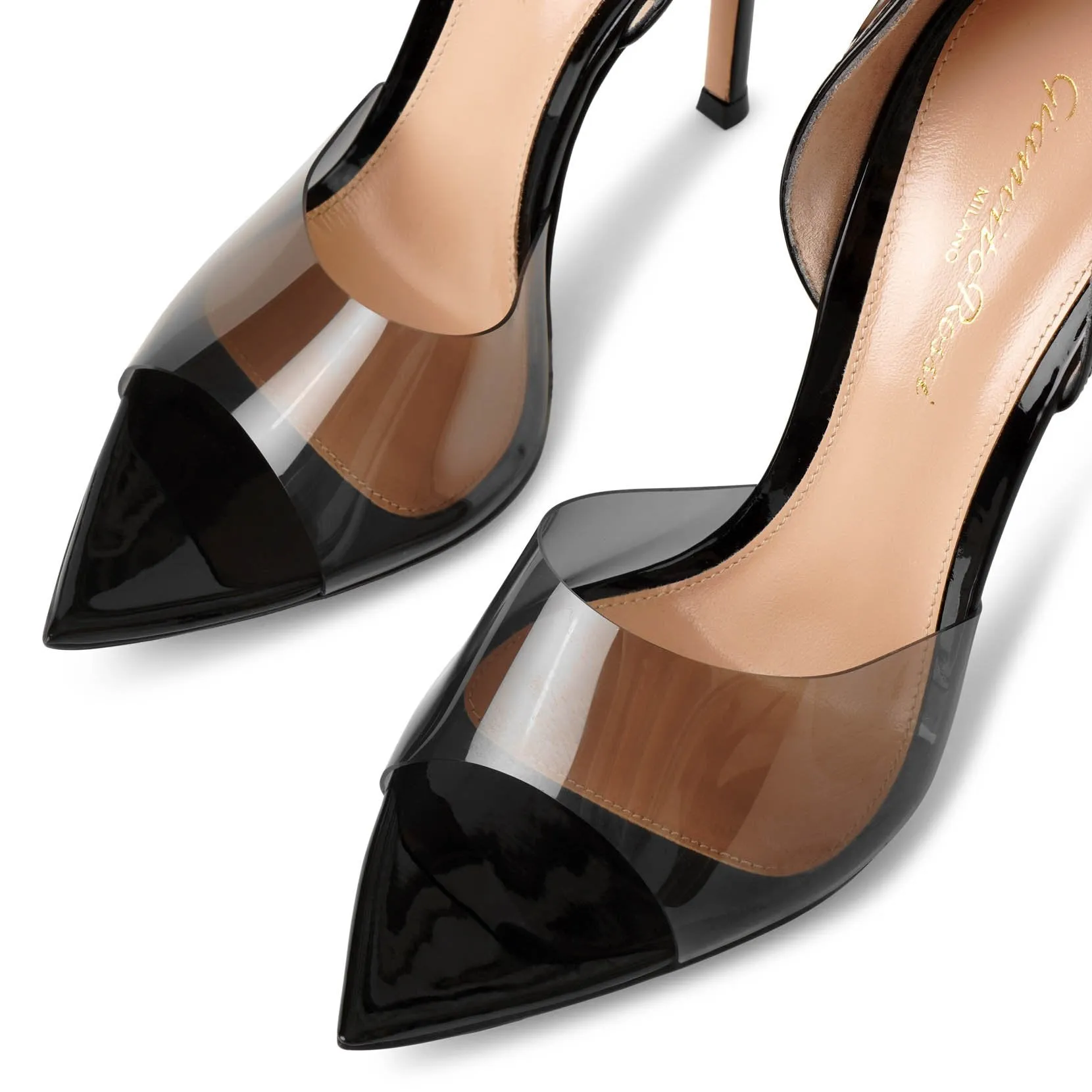 Bree 105 patent black and pvc pumps