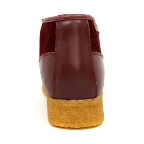 British Walkers Apollo Men's Burgundy Leather and Suede Crepe Sole Slip On Boots