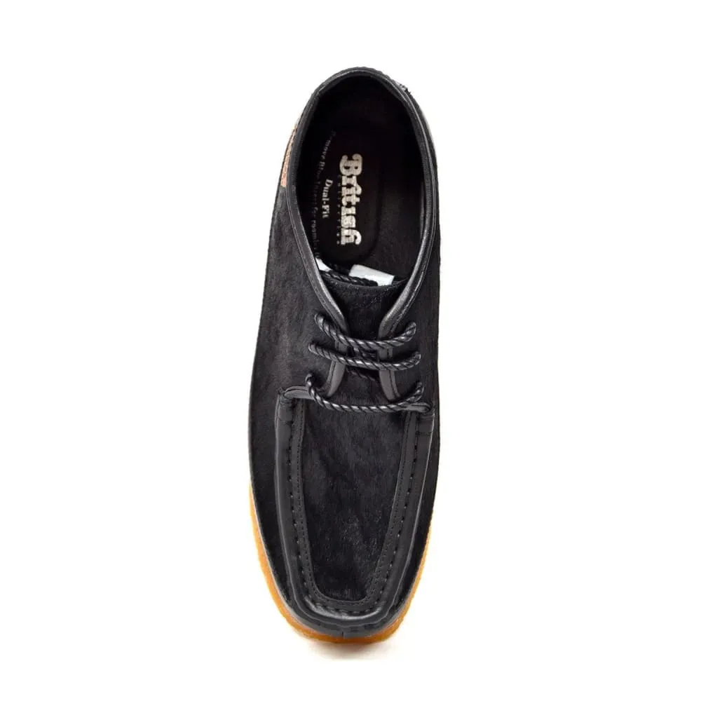 British Walkers Knicks Men's Black Leather and Pony Skin
